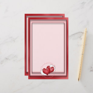 Heart Balloons With Little Hearts Stationery