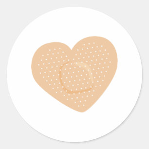 Heart Bandage Classic Round Sticker