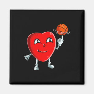 Heart Basketball Player Valentines Day Cute Sports Magnet