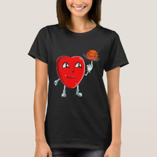 Heart Basketball Player Valentines Day Cute Sports T-Shirt