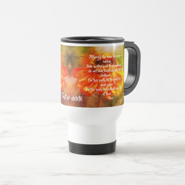 Heart Be Your Guide Zinnia Inspirational Quote  Travel Mug (Front Right)