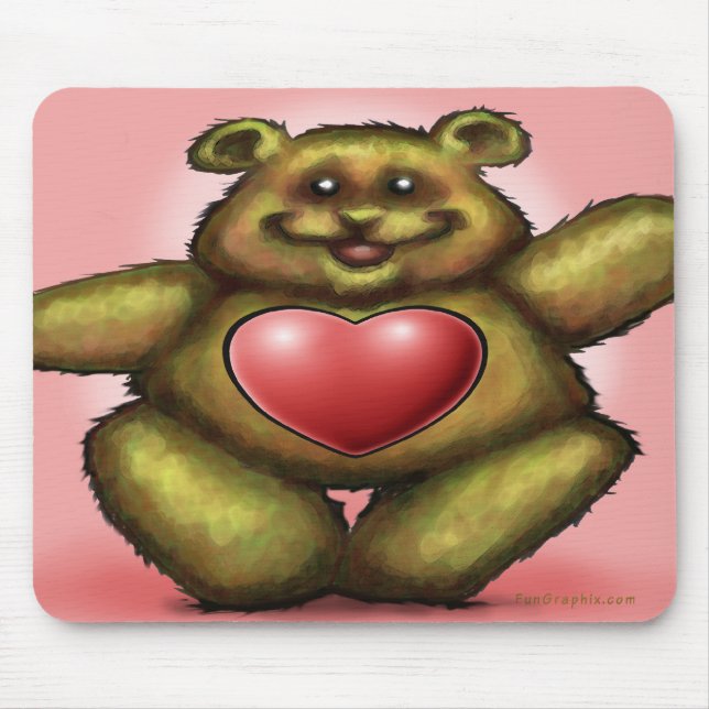 Heart Bear Mouse Pad (Front)