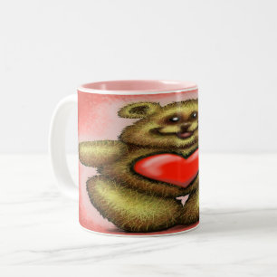 Heart Bear Two-Tone Coffee Mug