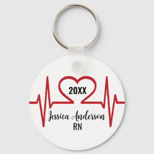 Heart Beat Doctor Nurse Medical Key Ring