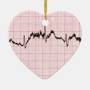 Heart Beat III Ceramic Ornament
