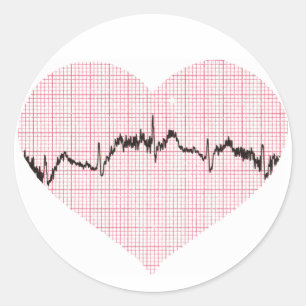 Heart Beat III Classic Round Sticker