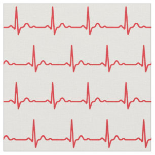 Heart Beat Rate Rhythm Medical Pattern Fabric