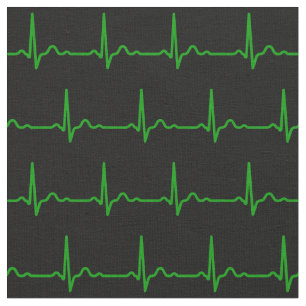 Heart Beat Rate Rhythm Medical Pattern Fabric