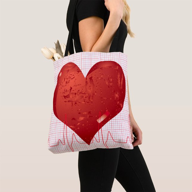 Heart Beat Tote Bag (Creator Uploaded)