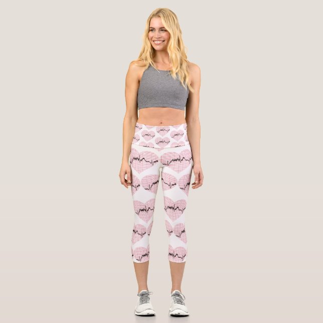 Heart Beat VII Capri Leggings (Front)