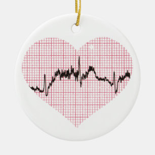 Heart Beat VII Ceramic Ornament