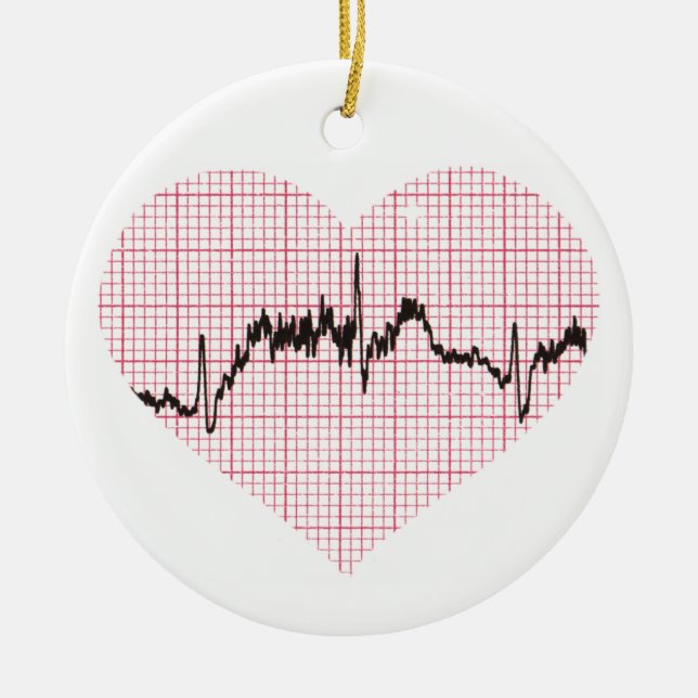 Heart Beat VII Ceramic Ornament (Front)