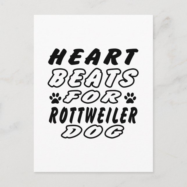 Heart Beats For Rottweiler Postcard (Front)