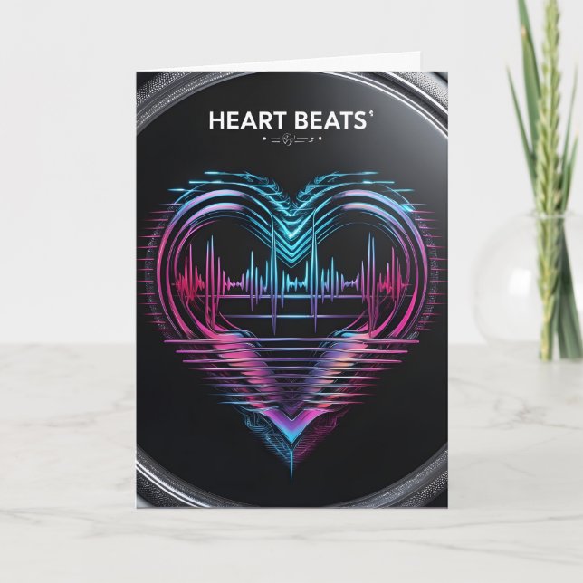 Heart Beats Greeting Card – Modern Romantic Design (Front)