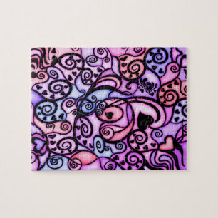 Heart Beats Singing, Stained Glass style Jigsaw Puzzle