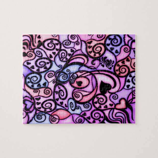 Heart Beats Singing, Stained Glass style Jigsaw Puzzle (Horizontal)