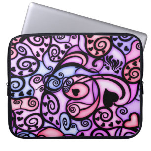 Heart Beats Singing, Stained Glass style Laptop Sleeve