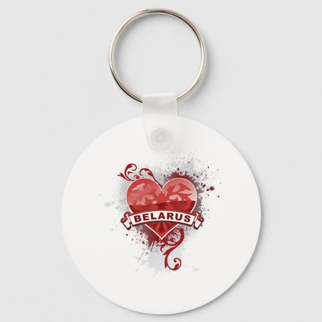 Heart Belarus Key Ring (Front)