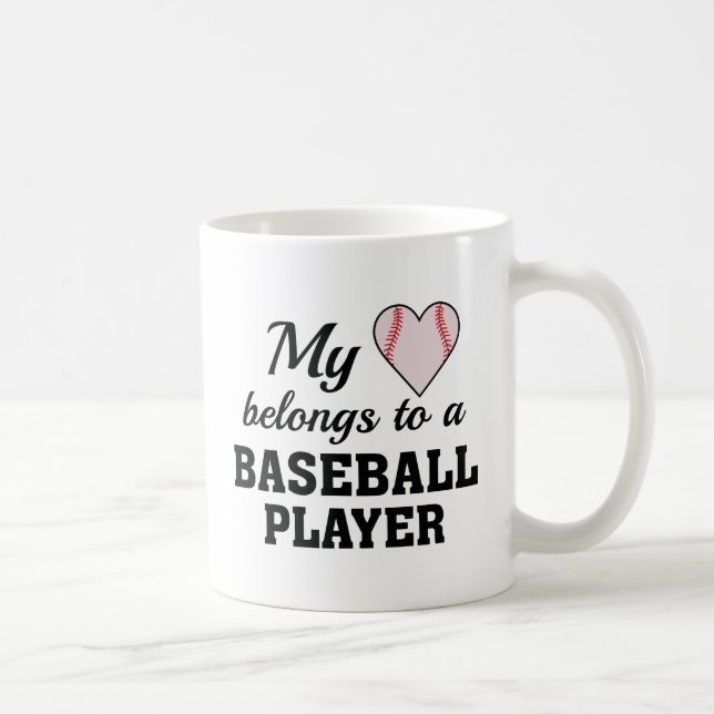 Heart Belongs Baseball Coffee Mug (Right)