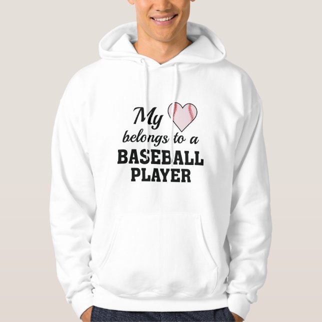 Heart Belongs Baseball Hoodie (Front)