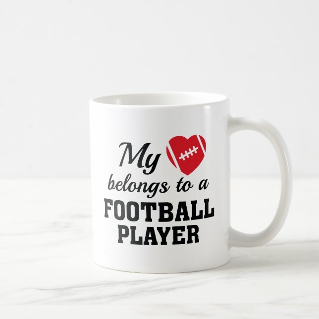 Heart Belongs Football Coffee Mug (Right)