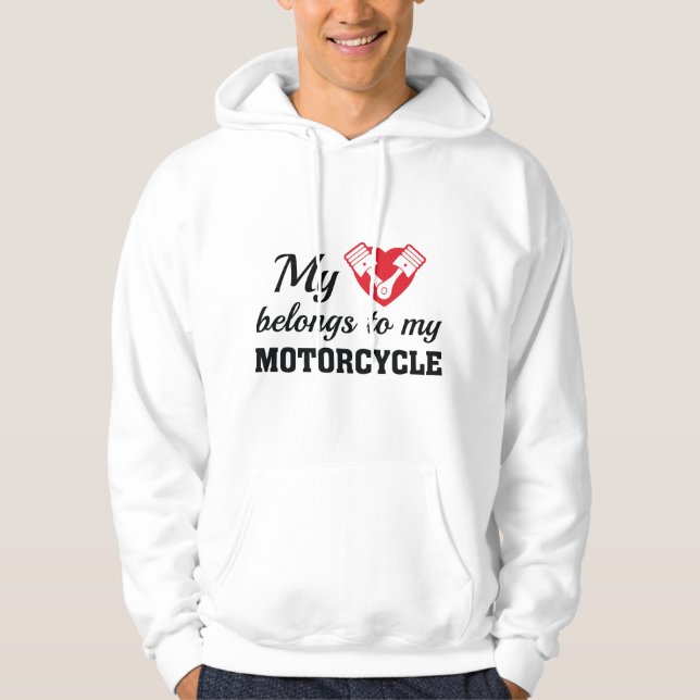 Heart Belongs Motorcycle Hoodie (Front)