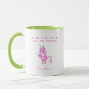 Heart Belongs To Books And Teaching English Mug