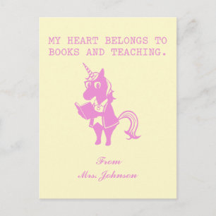 Heart Belongs To Books And Teaching English Postcard