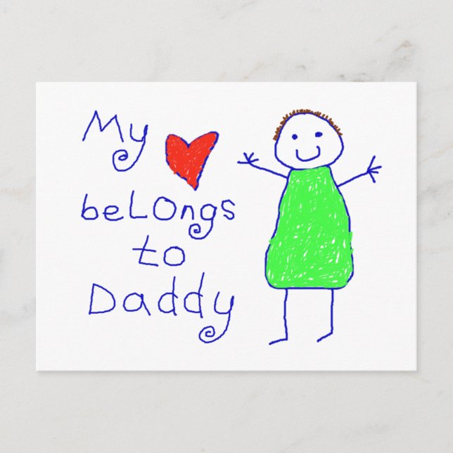 Heart Belongs To Daddy Postcard (Front)