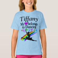 HEART BELONGS TO DANCING PERSONALIZED T SHIRT