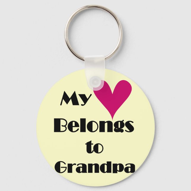 Heart Belongs to Grandpa Tshirts and Gifts Key Ring (Front)