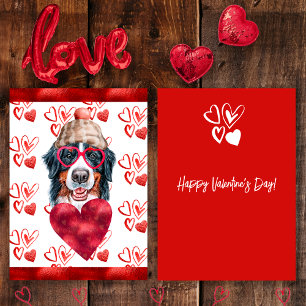Heart Bernese Mountain Dog Lover Valentine Gift Holiday Card