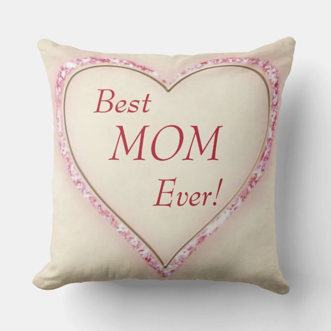 Heart Best MOM Ever Cushion (Front)