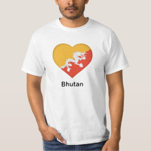 Heart - Bhutan Flag T-Shirt