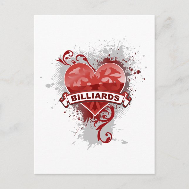 Heart Billiards Postcard (Front)