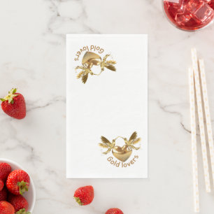 Heart bird ,gold lovers napkins