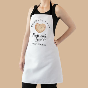 Heart Biscuit Cookie Modern Rustic Bakery Baking Apron