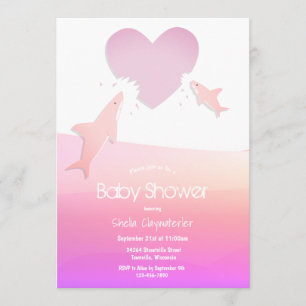 Heart Bites and Pink Sharks Invitation