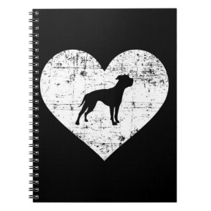 Heart Black Bulldog   Bulldog Lovers Notebook