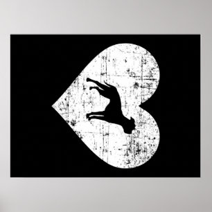 Heart Black Bulldog Bulldog Lovers Poster