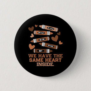 Heart Black History African Blm Juneteenth Women K 6 Cm Round Badge
