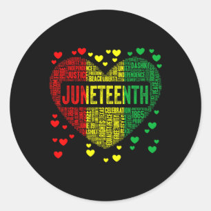 Heart Black History Afro American African Freedom Classic Round Sticker