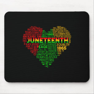 Heart Black History Afro American African Freedom Mouse Pad