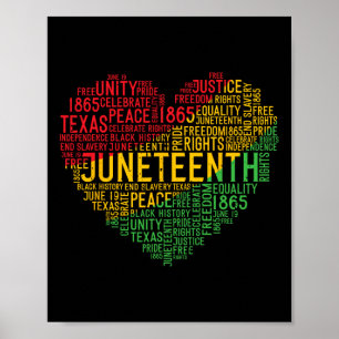 Heart Black History Afro American African Freedom Poster
