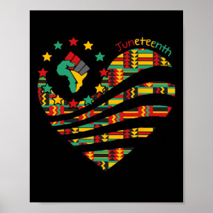 Heart Black History Afro American African Freedom  Poster
