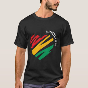 Heart Black History Afro American African Freedom T-Shirt