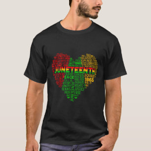 Heart Black History Afro American African Freedom  T-Shirt