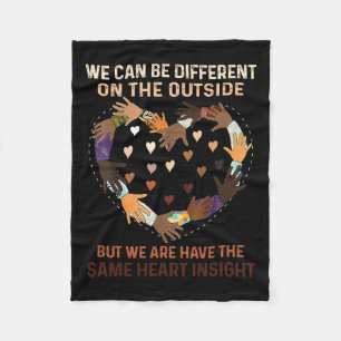 Heart Black History Month African Proud American  Fleece Blanket