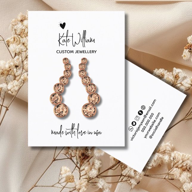 Heart black white jewellery earring display card (Creator Uploaded)