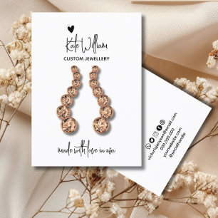 Heart black white jewelry earring display card